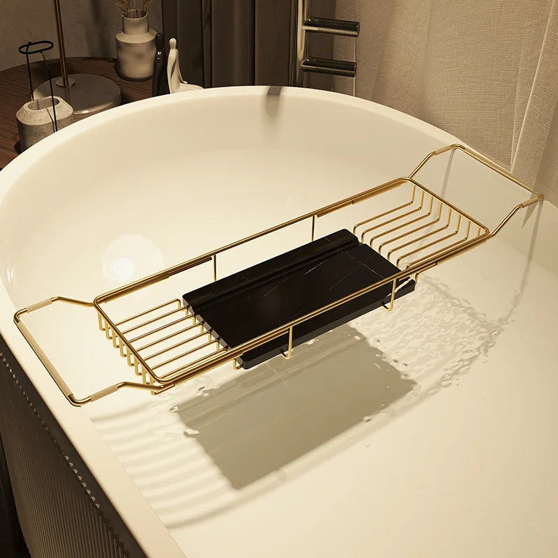 Bathtub shelf retractable multi-function, bathroom bath shelf, stainless steel mobile phone non-slip storage bracket