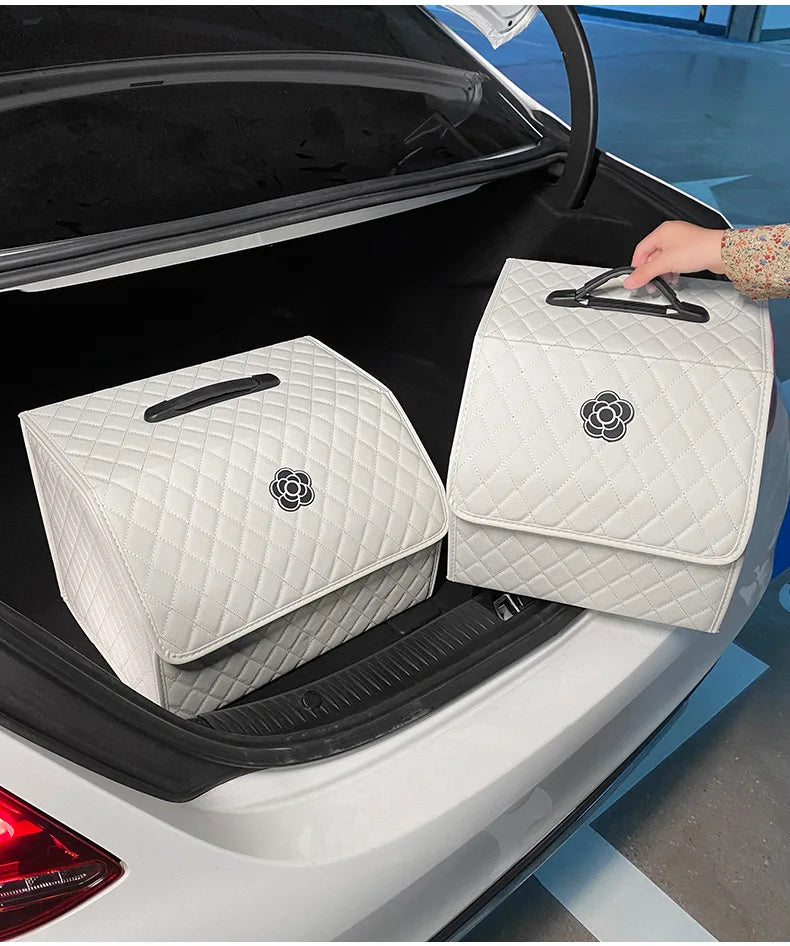 Car Trunk Organizer Durable Foldable Storage Box with Easy-Clean Compartments Versatile Interior Accessories for Car Organizati