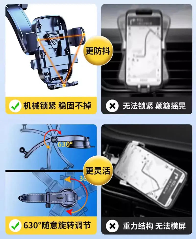 Car Phone Holder Super Stable Car Phone Mount Stand GPS for Car Dashboard Windscreen Air Vent Compatible with All Mobile Phone