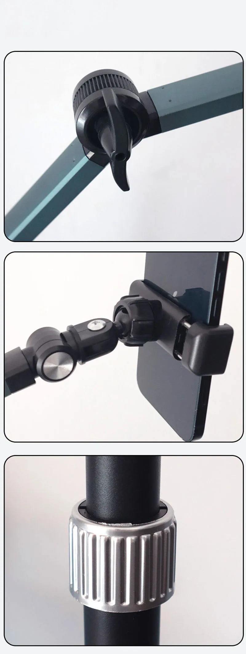 Stretchable Stand Holder Height Adjustable Arm 360-Degree Rotatable Phone Floor Stand with Base for Live Shooting Phone Holder