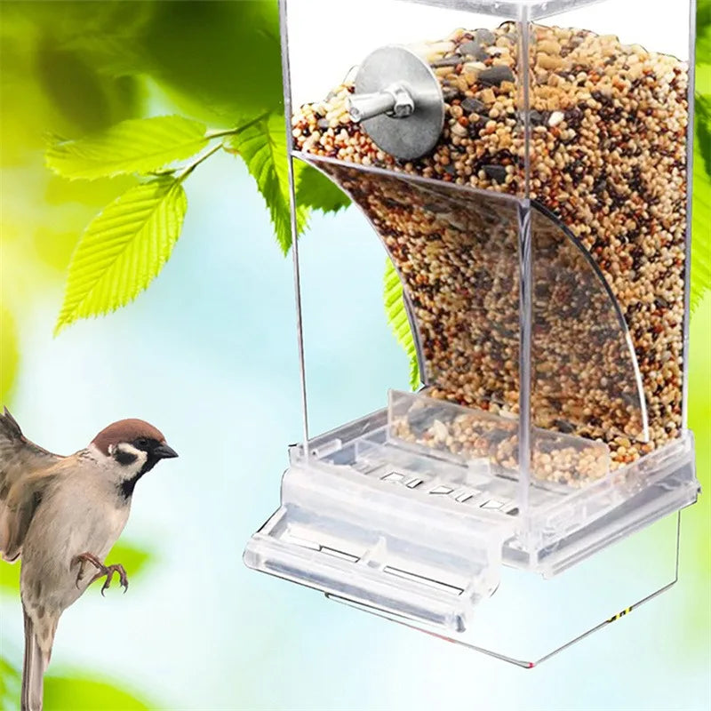‌No Spill Bird Feeder Automatic Parrot Food Water Dispenser Seed Container Cage Accessory For Small Medium Parakeets Cockatiels