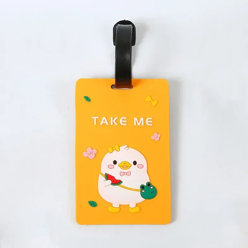 Cute Luggage Tags Women  Luggage Tags Silica Gel Suitcase ID Address Holder Baggage Boarding Tag Travel Accessories