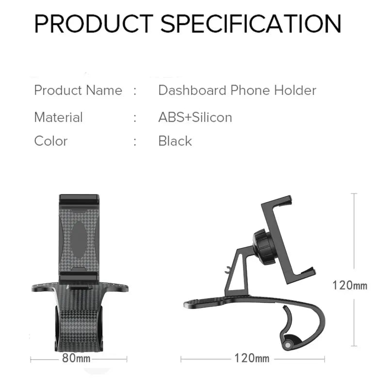Car Holder For Phone Car Dashboard Clip Mount Mobile Cell Stand Smartphone GPS Support For iPhone 12 11 Xiaomi Redmi Huawei