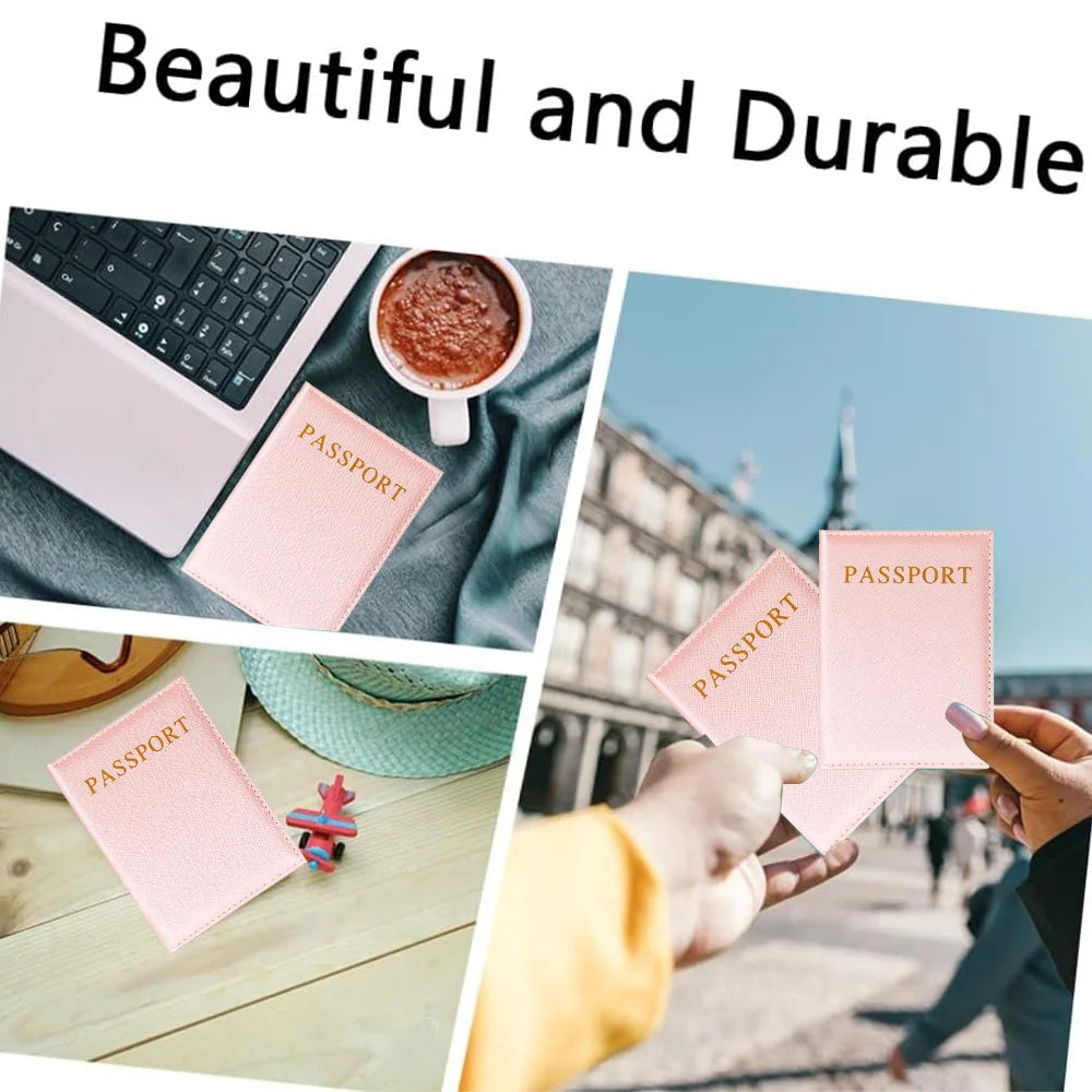 Passport Holder Pink Letter Series Air Plan Travel Accessories ID Cover Portable Bank Card Passport Business PU Wallet Holder