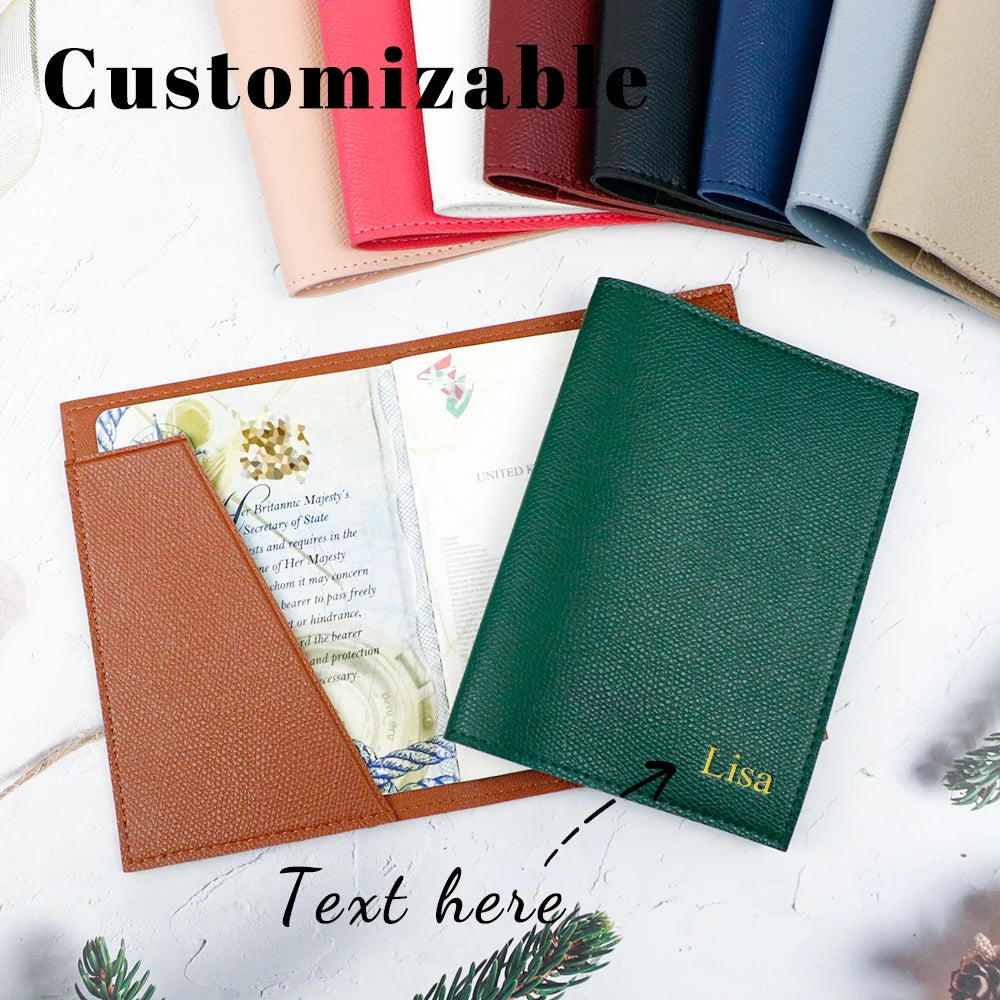 Customized letter passport holder travel document pu leather passport holder, convenient for business travel and commuting