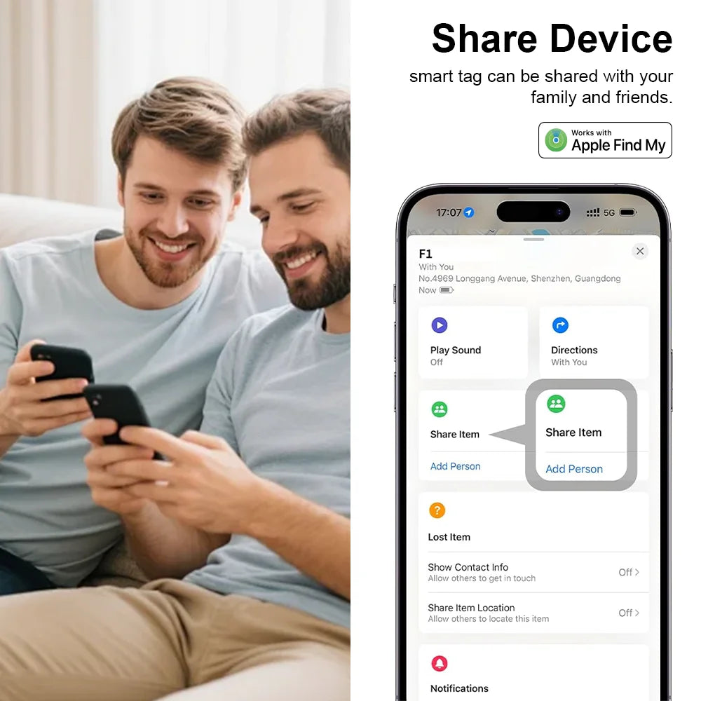 Smart Tag Bluetooth GPS Tracker For iOS Find My App Anti-Lost Security Locator Sound Locate Alarm Reminder Key Finder
