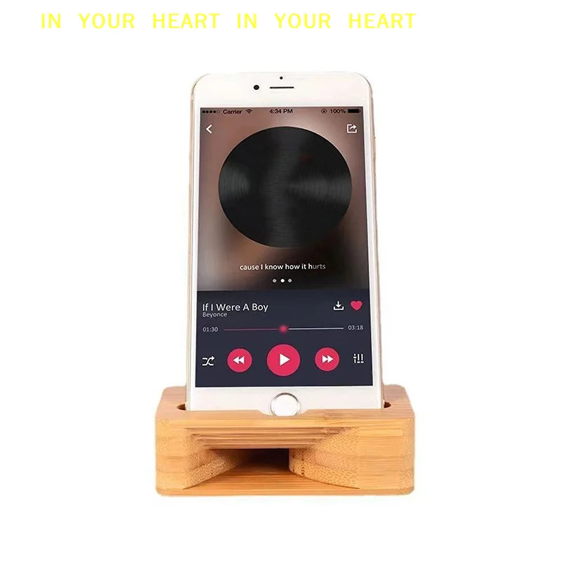 Phone Holder Stand Amplifier Cell Speaker Wooden Desk Wood Bamboo Sound Mobile Bracket Desktop Tablet Car Shower Cellphone Dock