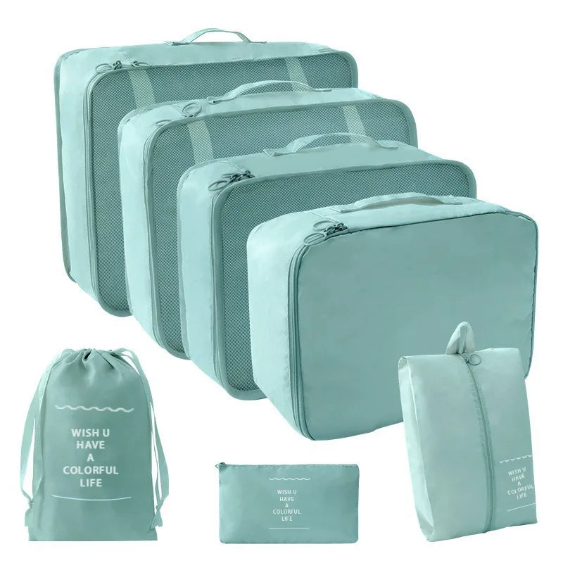 7 PCS Travel Storage Bags Set Suitcase Organizer Luggage Packing Set Cube Bag Portable Waterproof Travel Clothes Shoe Tidy Pouch