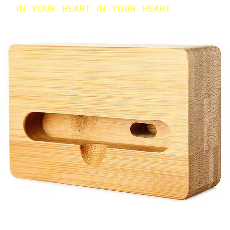Phone Holder Stand Amplifier Cell Speaker Wooden Desk Wood Bamboo Sound Mobile Bracket Desktop Tablet Car Shower Cellphone Dock