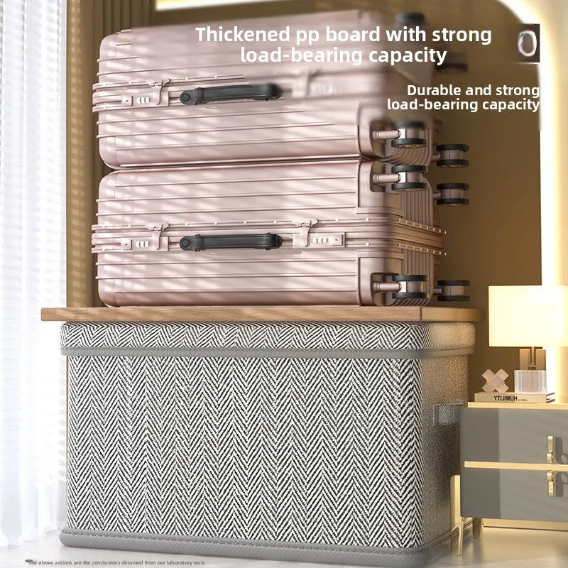 Clothes Storage Box Household Large-capacity Wardrobe Snacks Toys Layered Finishing Artifact Folding Storage Box Basket with Lid