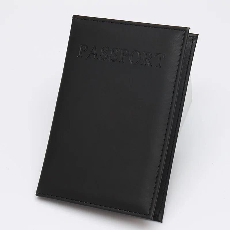 High Quality English PU Leather Passport Covers Document Cover Travel Passport Holder ID Card Passport Holder Travel Acceessory