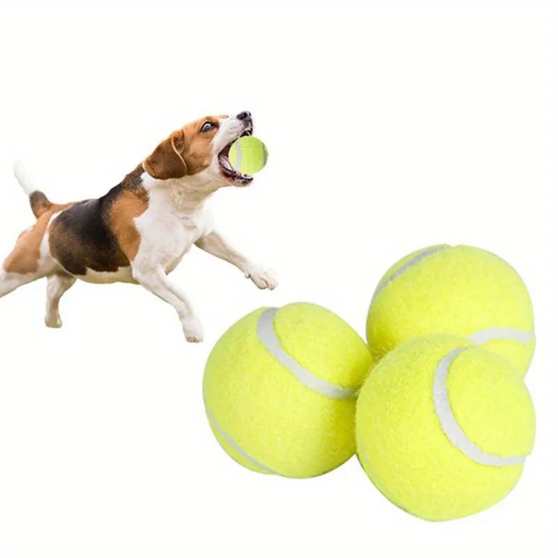 Interactive Dog Rubber Tennis Chew Toy - High Elasticity, Battery-Free, Striped Pattern, for Small Dogs & Outdoor Play Fun