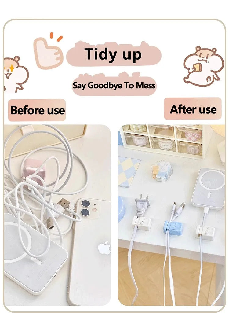 Desktop Cable Organizer – For Phone Chargers, Data Cables; Wire Management, Routing, Securing, Storage & Bundling Clips