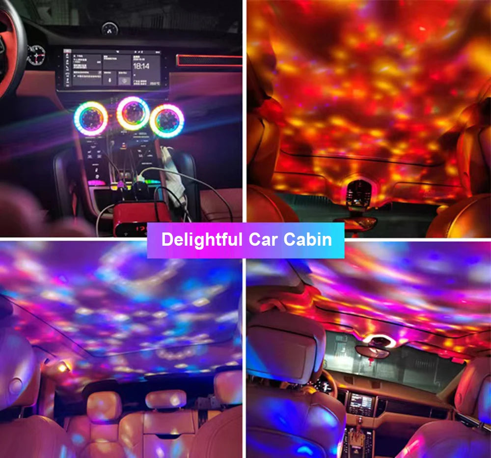 USB LED DJ Light Dynamic RGB Magic Ball Music Rhythm Pickup Lamp WIth For Home Decor Festival Gift Party Car Ambient Lighting