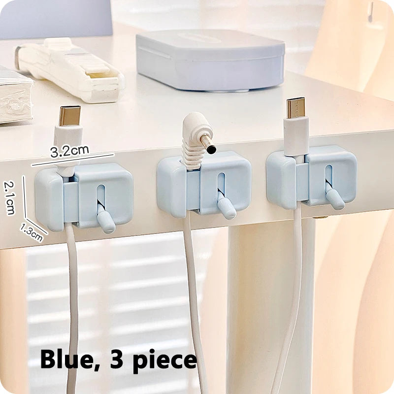 Desktop Cable Organizer – For Phone Chargers, Data Cables; Wire Management, Routing, Securing, Storage & Bundling Clips