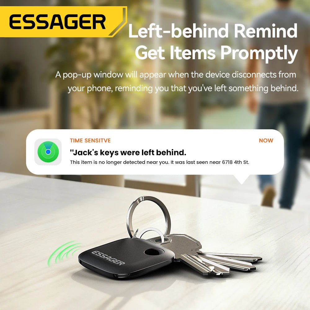 Essager Smart Bluetooth GPS Tracker Work with iOS System Find My App Air Tag Tracker Mini Locator Key Dog Pet Child Finder