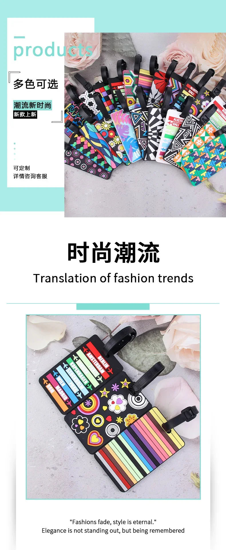 1PCS Geometric Soft Silicone Luggage Tags Suitcase ID Addres Name Holder Baggage Tag Label Travel Accessories Luggage Tags