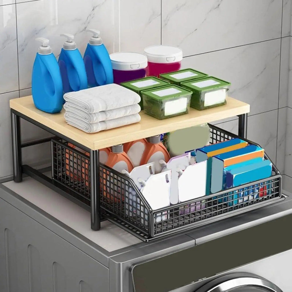 Kitchen Shelf 2-Tier Vertical Organizer Rack Household Organizer Shelves for Pantry Kitchen Bathroom Garage Shower Bar Apartment