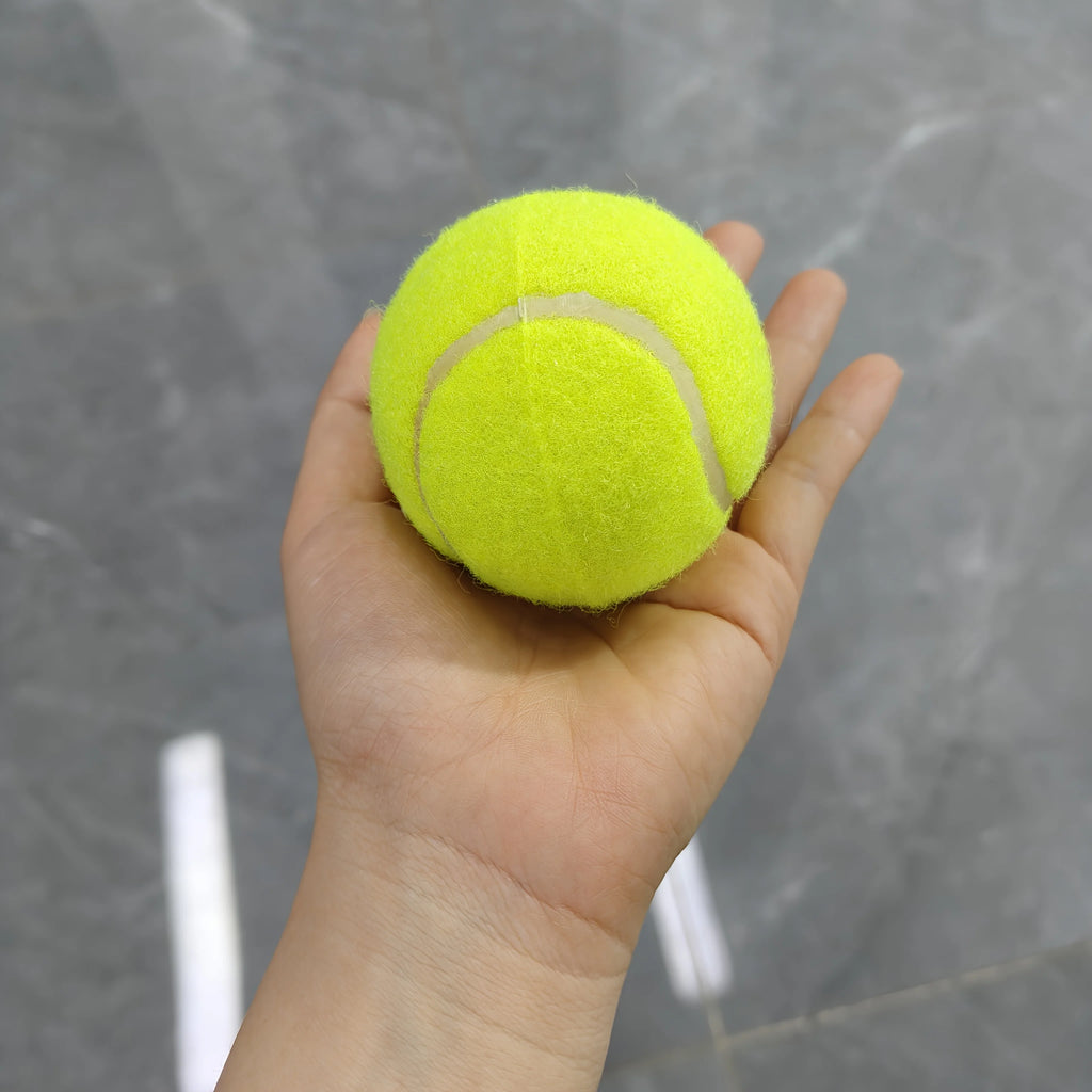 Interactive Dog Rubber Tennis Chew Toy - High Elasticity, Battery-Free, Striped Pattern, for Small Dogs & Outdoor Play Fun