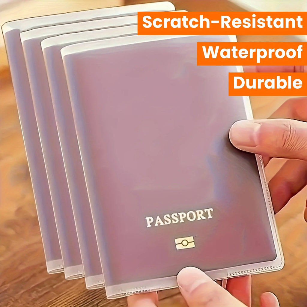 [Passport Holder] 2/4pcs Durable Passport Holder with Multi-Card Slots, Scratch-Resistant Document Protector - Transparent