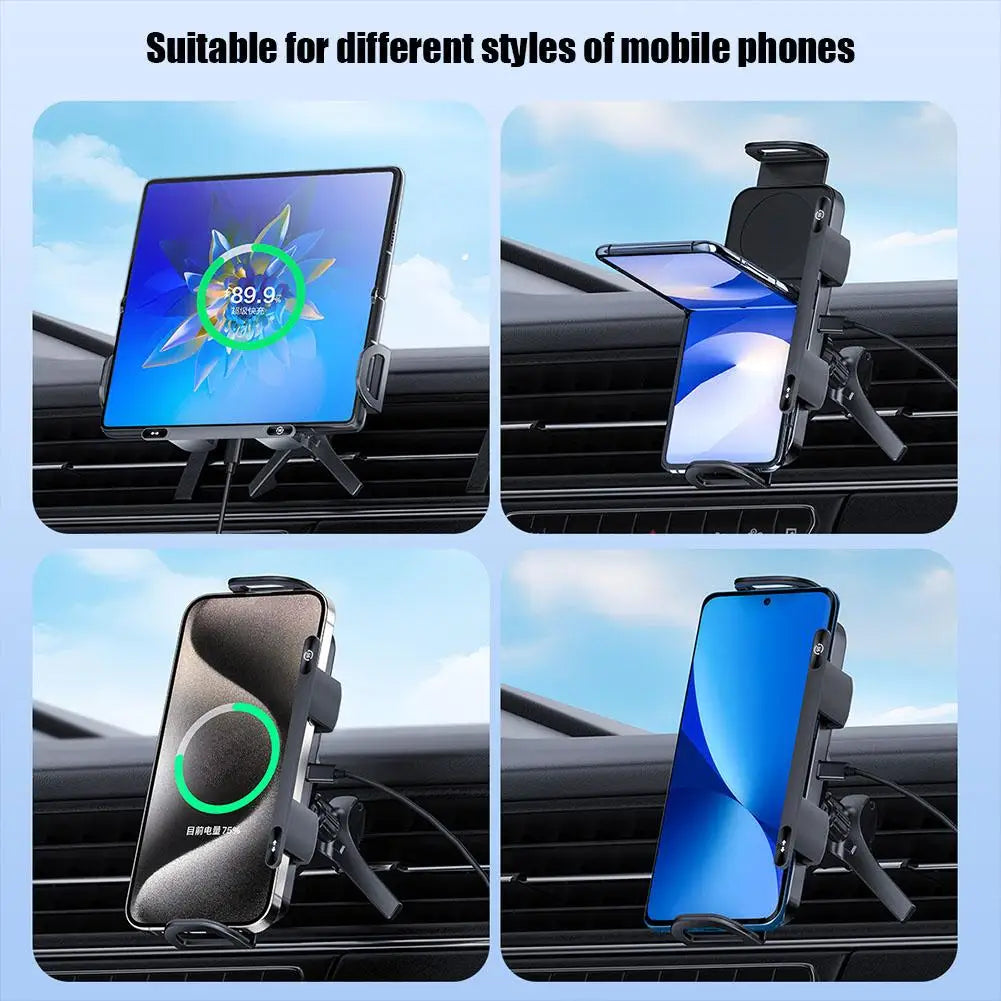 High Intelligent Mobile Phone/Pad Holder, Magnetic Phone Holder for Car, 2 in 1 Auto Rotating Phone Holder, Wireless Car Charger