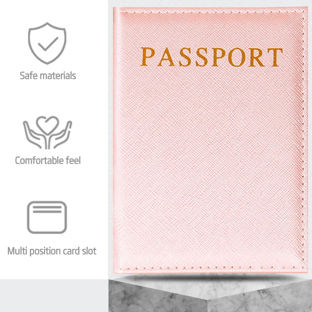 Passport Holder Pink Letter Series Air Plan Travel Accessories ID Cover Portable Bank Card Passport Business PU Wallet Holder
