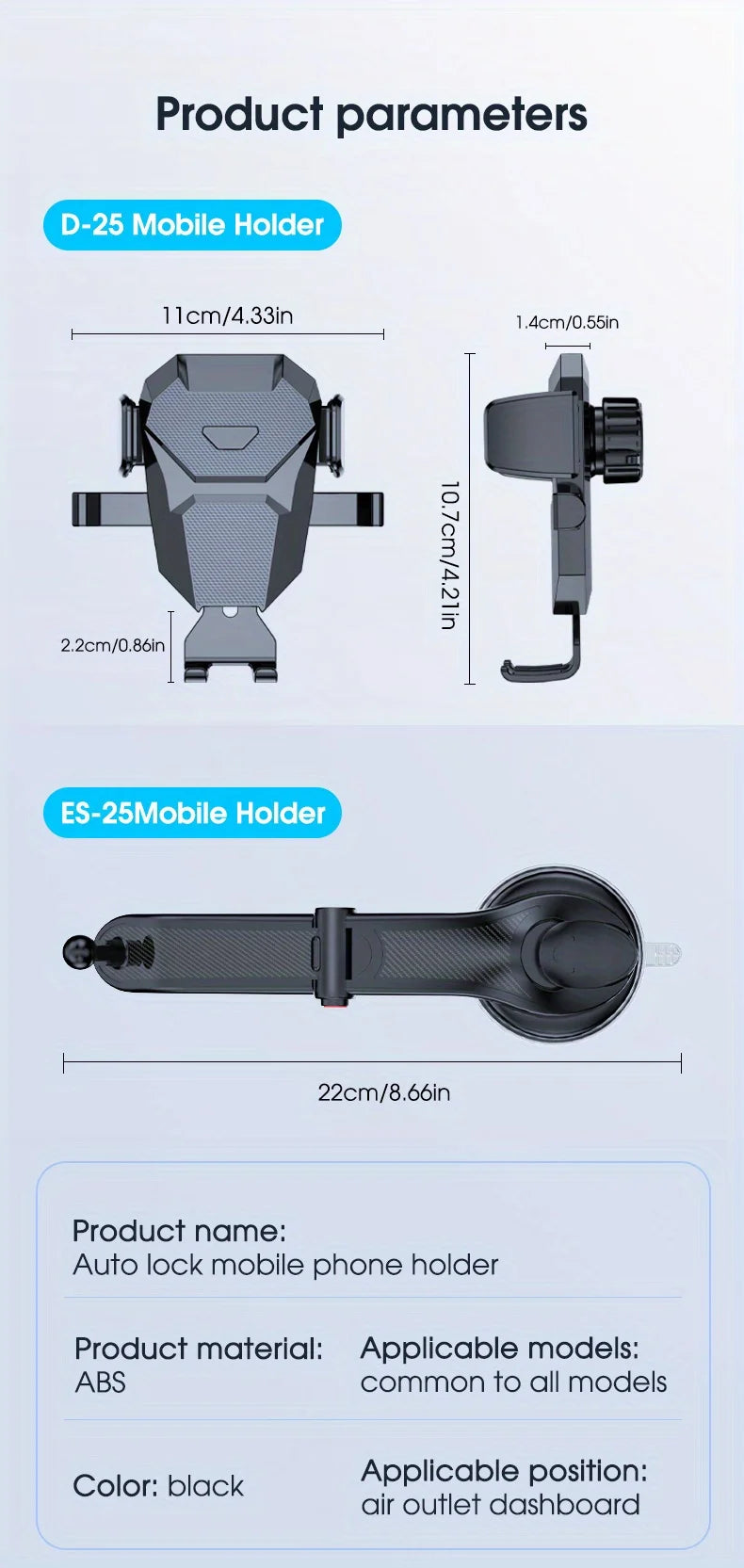 Car Phone Holder Universal  Stand Suction Cup Mount Foldable Adjustable for Cell Phone Mobile Support