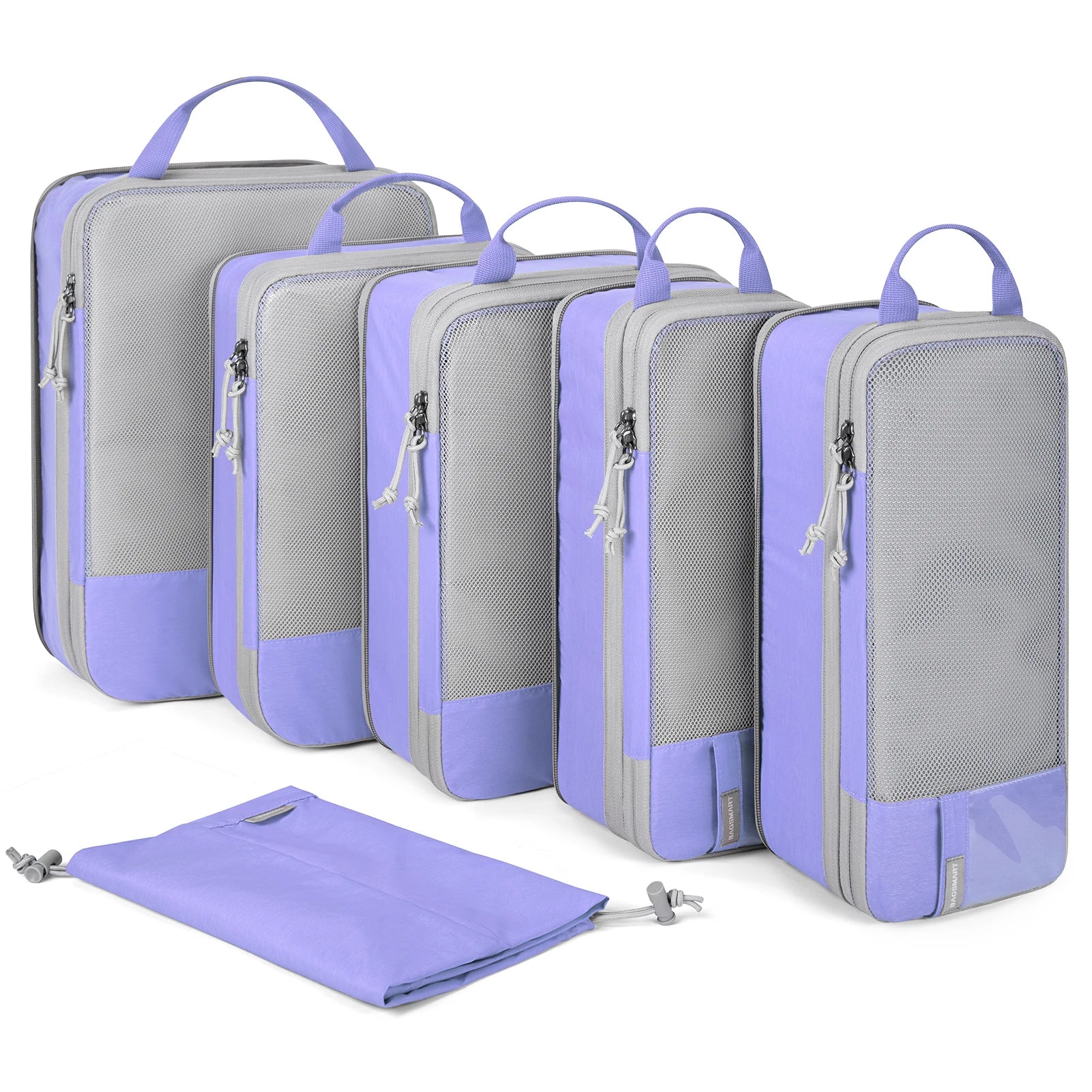 BAGSMART Compression Packing Cubes for Travel - 6/4/2 Set Lightweight Durable Luggage Organizer Bags Travel Essentials