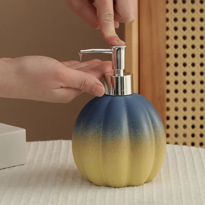 soap dispenser Pumpkin ceramic hand sanitizer bottle shampoo and shower gel press and dispense bottle     decoration   dispenser