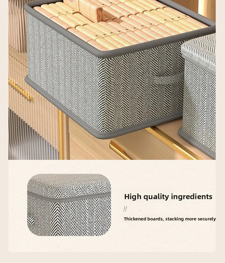 Clothes Storage Box Household Large-capacity Wardrobe Snacks Toys Layered Finishing Artifact Folding Storage Box Basket with Lid
