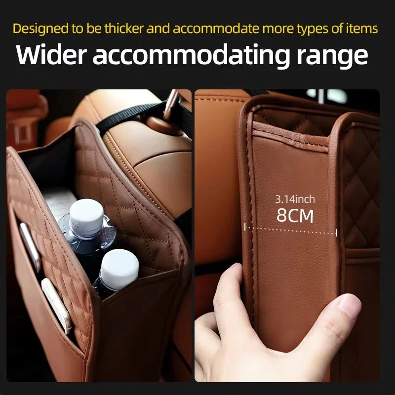 Car Organizer Multi-functional Car Seat Storage Bag Waterproof Hanging Car Seat Organizer Garbage Bag Suitable for Most Car
