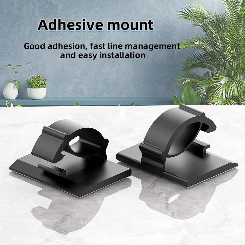 Cable Organizer Clips 30-90pcs Cord Holder Desktop Wire Manager USB Charging Data Line Bobbin Winder Cable Management