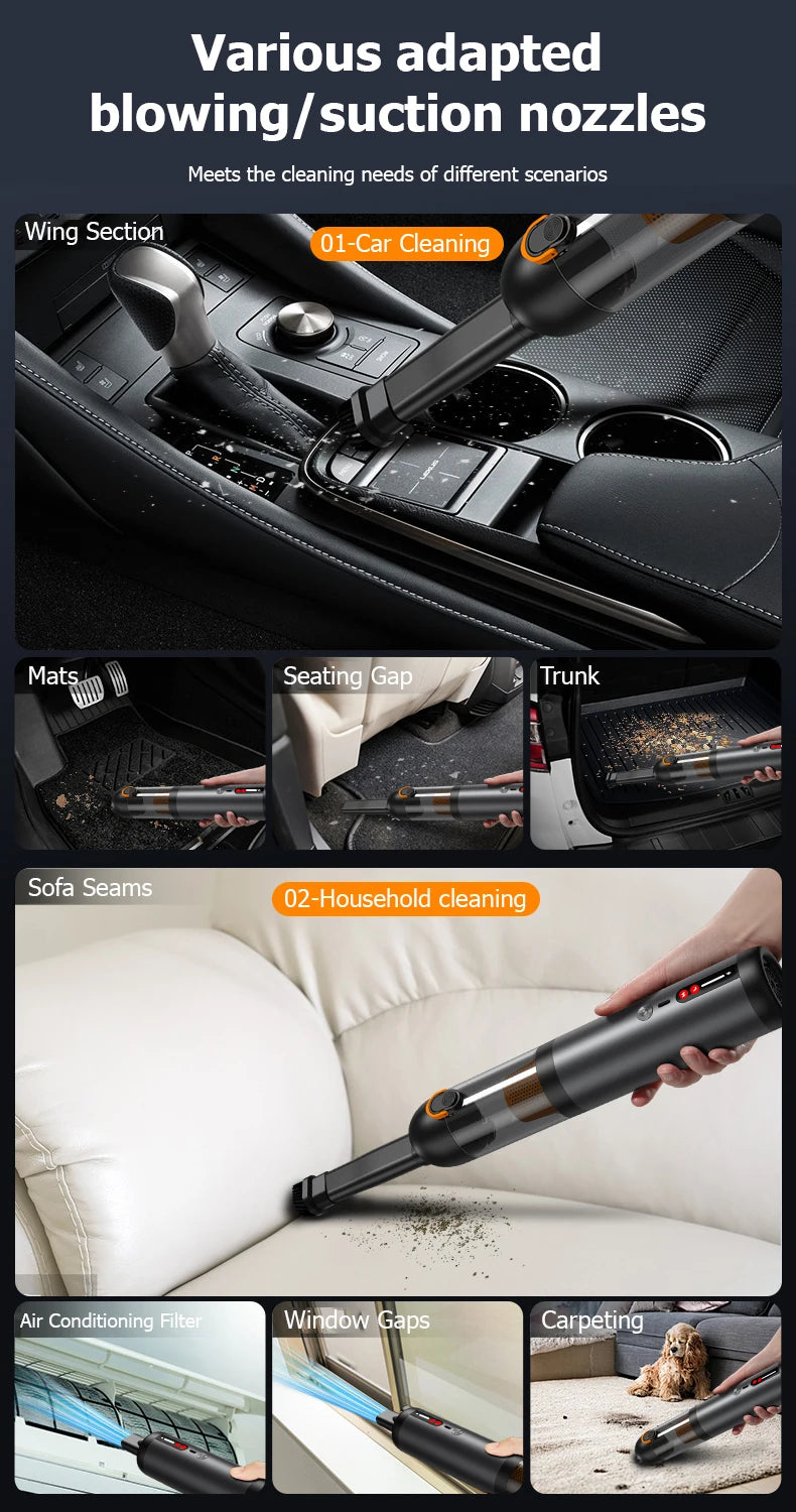 Mini portable multi-functional wireless handheld vacuum cleaner with strong suction and versatile applications