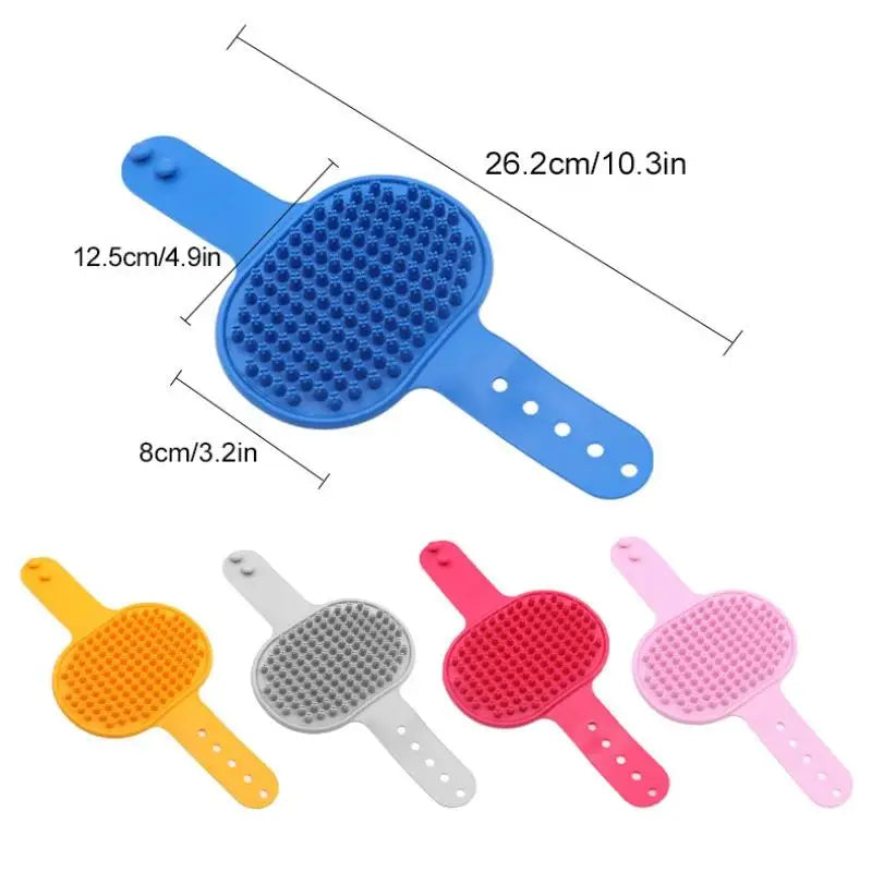 ✔Pet Bath Brush Dog Cat Grooming Brush Soft Silicone Massage Glove With Adjustable Strap Hair Remover Brush Pet Bathing Tools