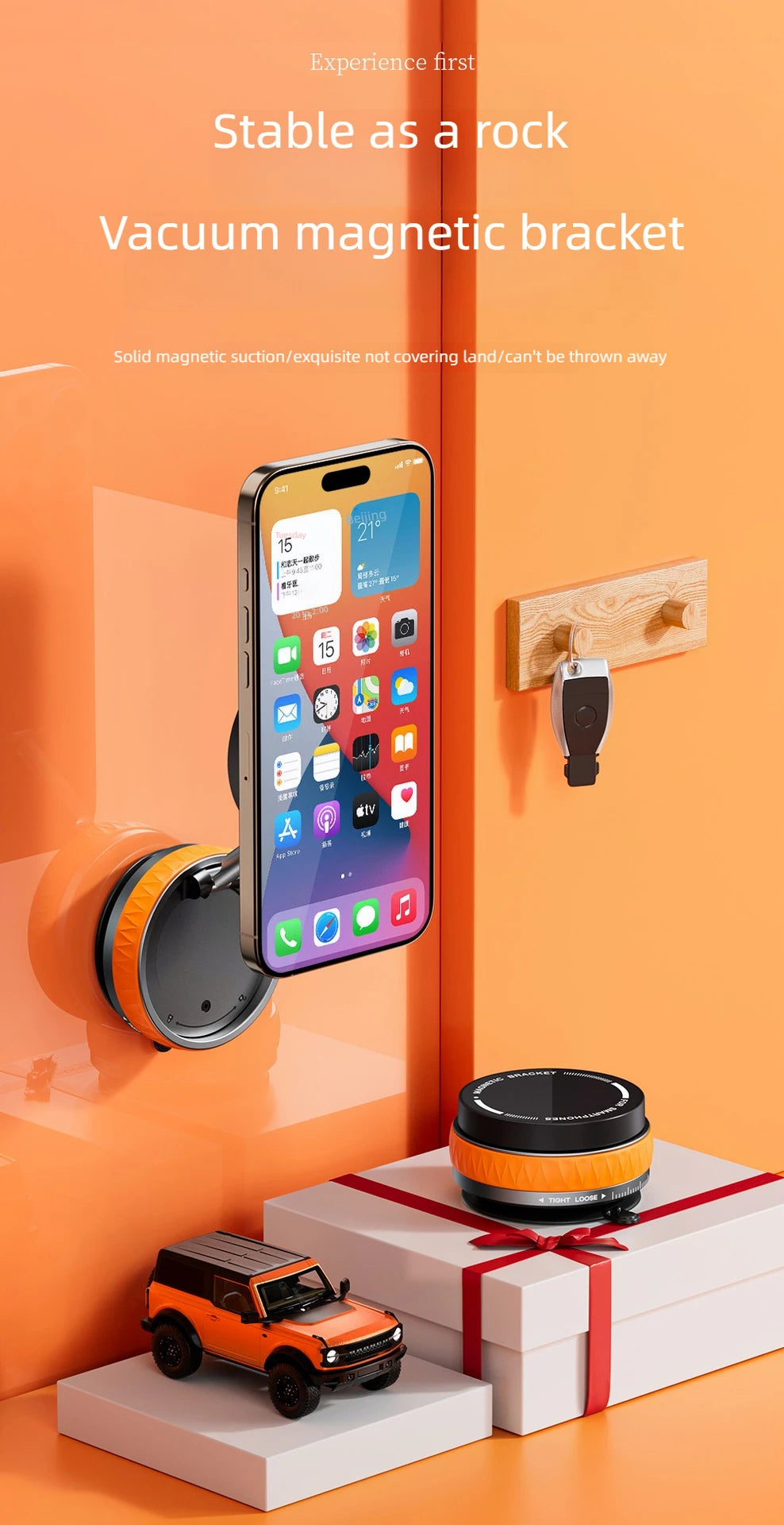Car Magsafe Phone Holder,360° Adjustable Car Phone Mount,for iPhone and All smartphones,Suitable for your Car/Gym/Mirror/Desktop