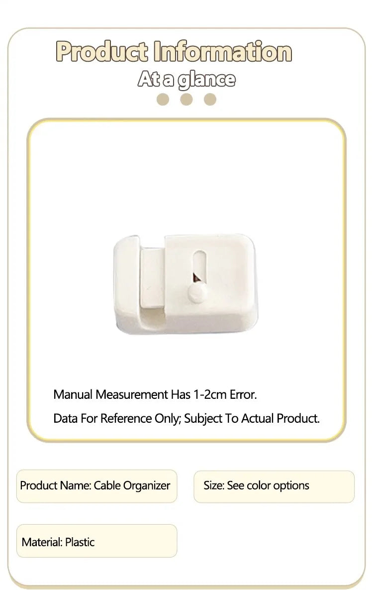 Desktop Cable Organizer – For Phone Chargers, Data Cables; Wire Management, Routing, Securing, Storage & Bundling Clips