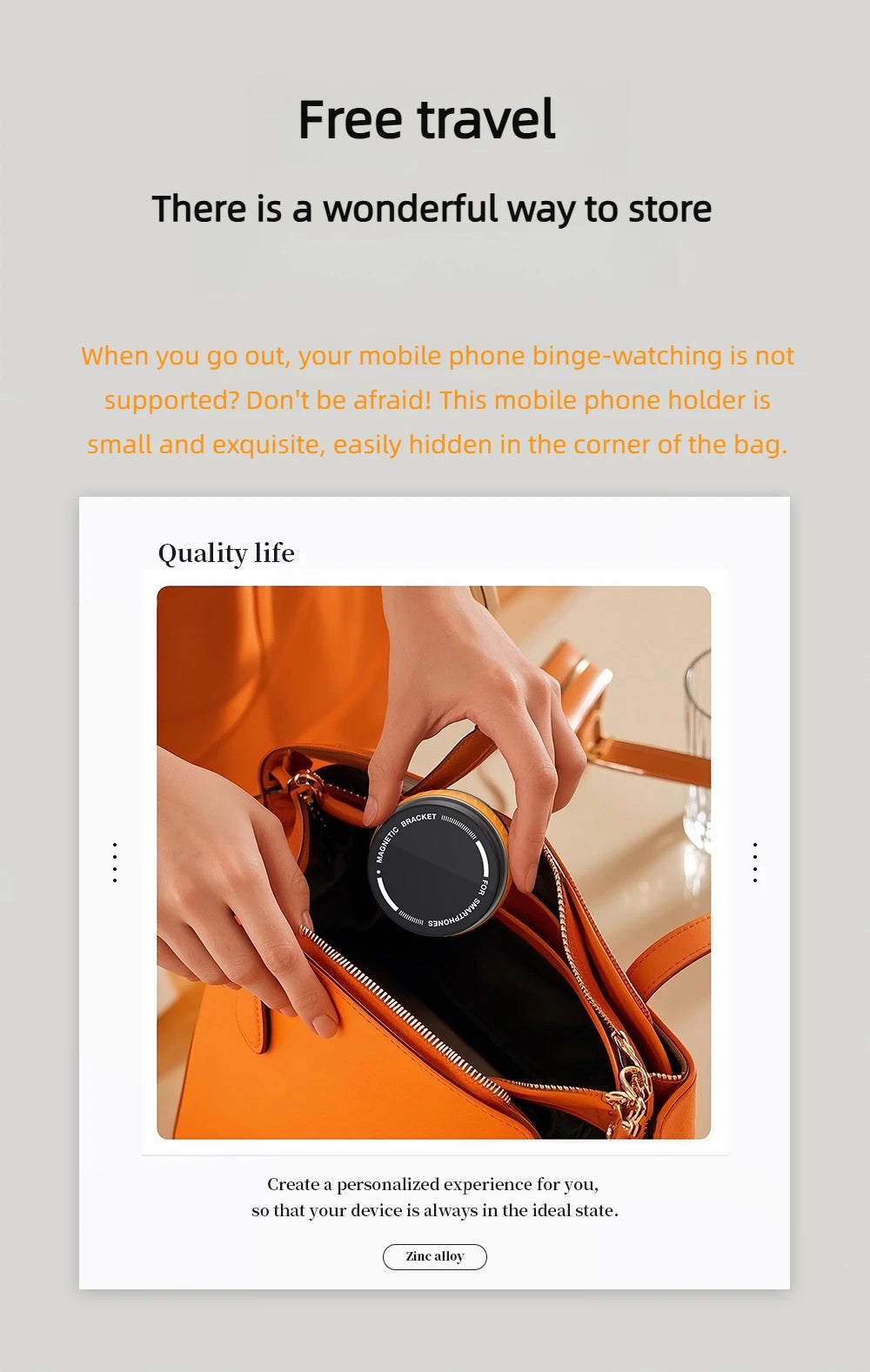 Car Magsafe Phone Holder,360° Adjustable Car Phone Mount,for iPhone and All smartphones,Suitable for your Car/Gym/Mirror/Desktop