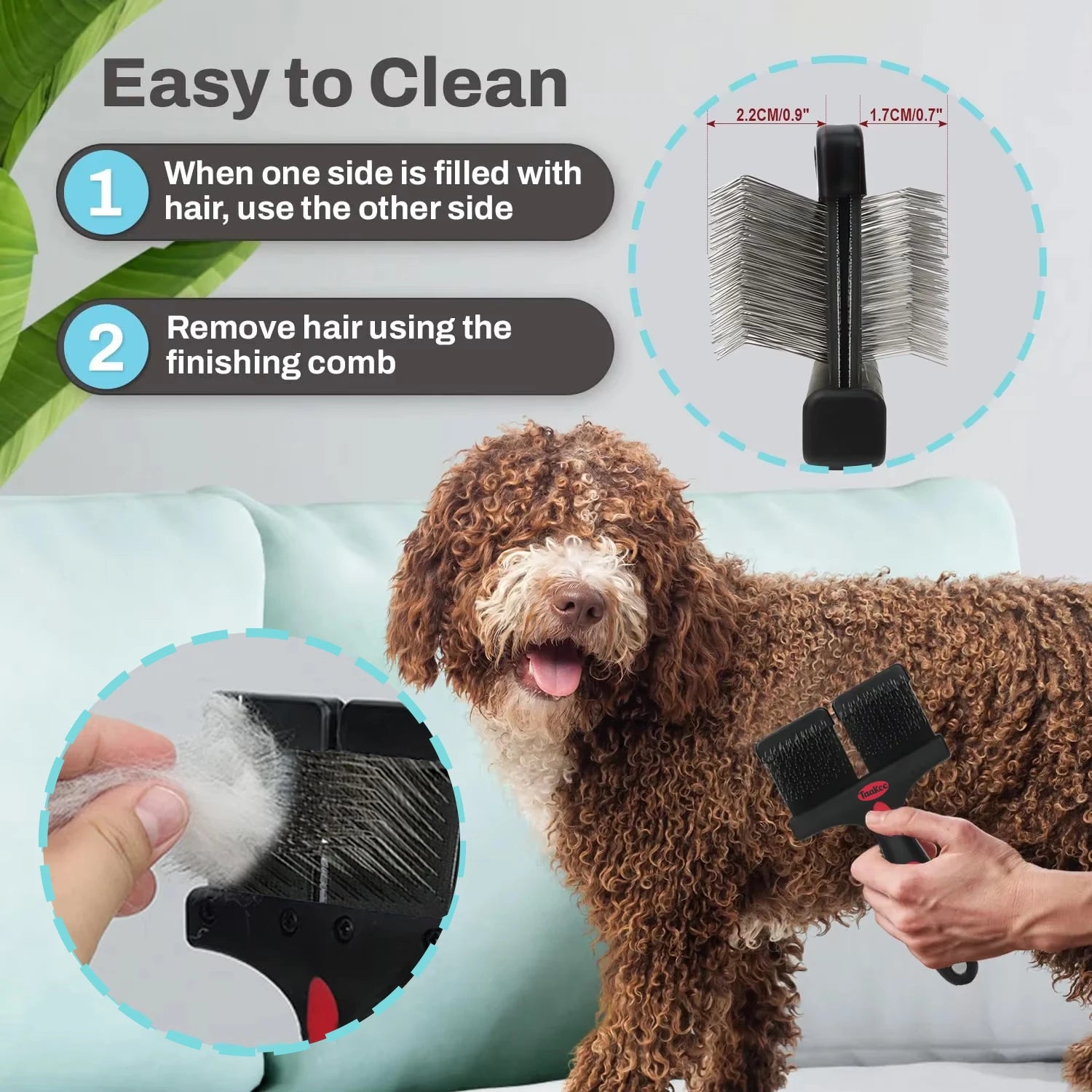 1pc Double Sided Pet Brush Dog Cat Hair Fur Bristle Grooming Shedding Cleaning Massage Comb Styling Tool Brush Comb Pet Supplies