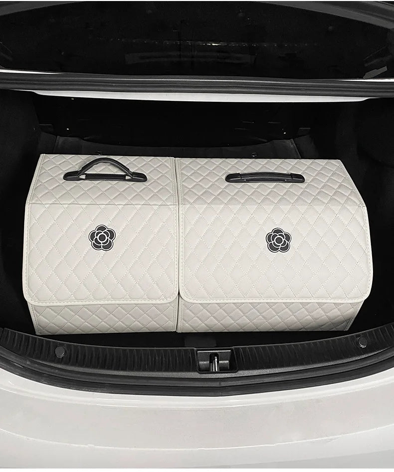 Car Trunk Organizer Durable Foldable Storage Box with Easy-Clean Compartments Versatile Interior Accessories for Car Organizati