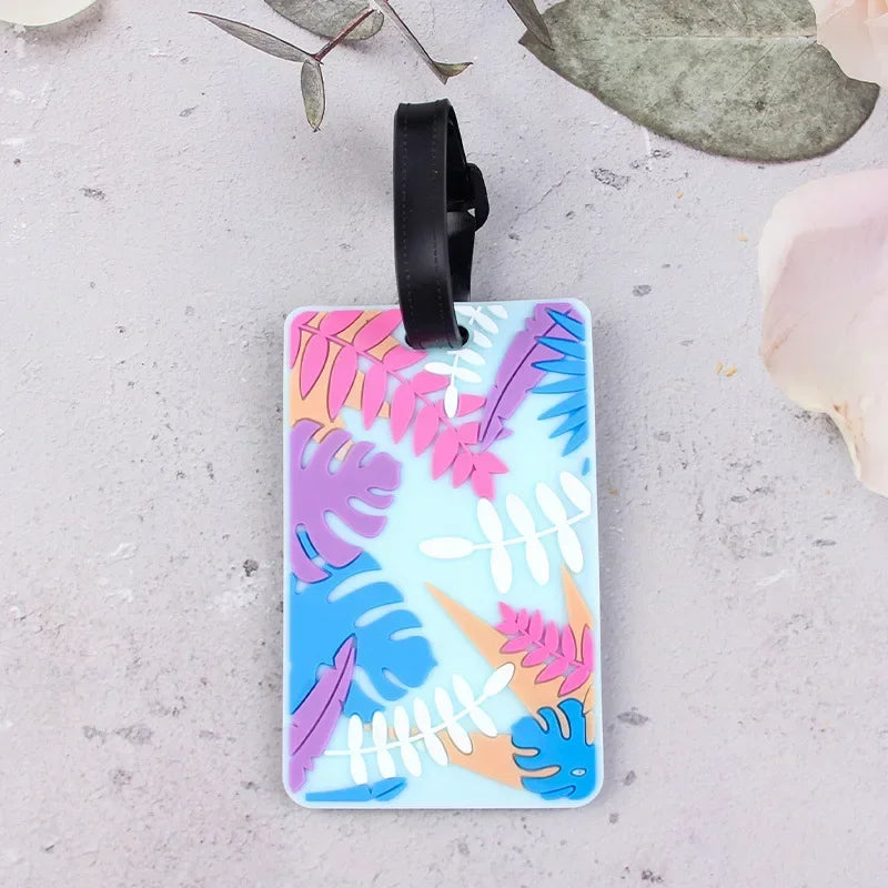 1PCS Geometric Soft Silicone Luggage Tags Suitcase ID Addres Name Holder Baggage Tag Label Travel Accessories Luggage Tags