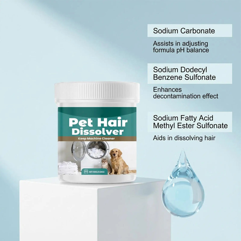 Pet Hair Dissolver Laundry Cleaner 100g Washing Machine Hair Remover Detergent Additive for Clothes Carpet Bedding Fabric Towel