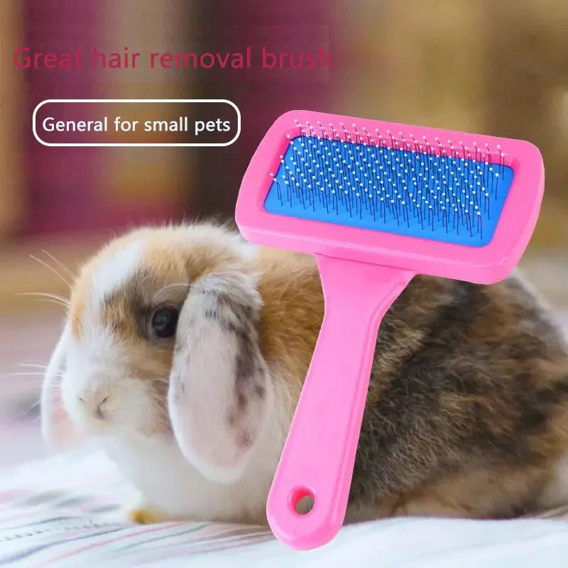 All-in One Pet Grooming Tool -Soft Bristle & Needle Combination Brush, Ideal for Rabbit,Dutch Pig, Guinea Pig  Small Animal Care