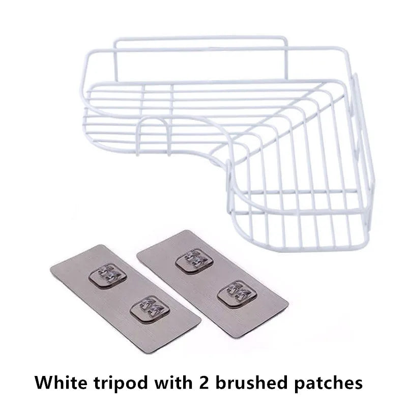 Bathroom Shelf Shampoo Storage Shelf Cosmetic Holder No Punch Metal Shelf Condiment Organizer Corner Shelf Bathroom Accessories