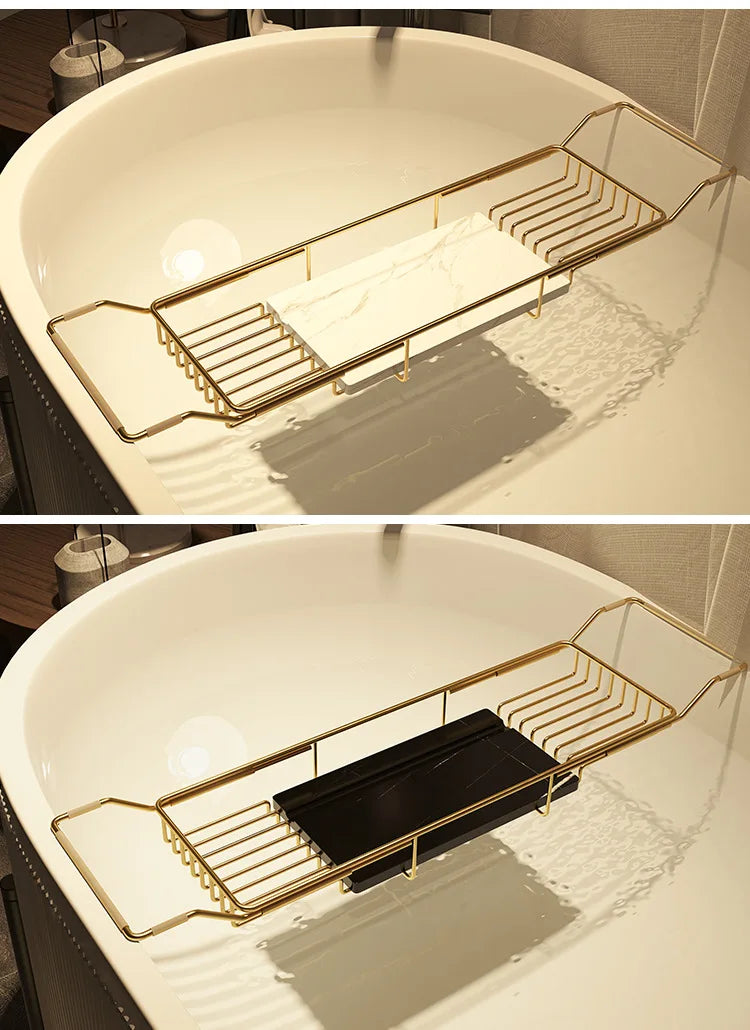 Bathtub shelf retractable multi-function, bathroom bath shelf, stainless steel mobile phone non-slip storage bracket