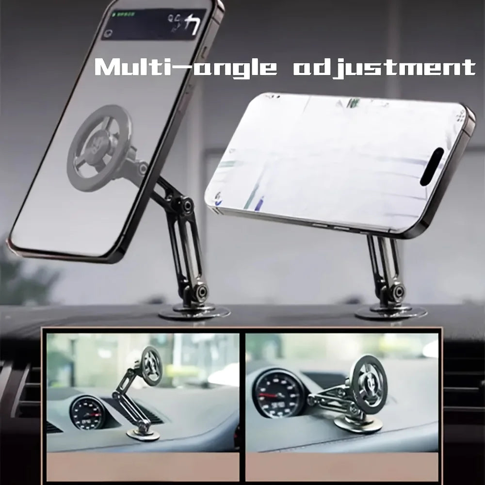 1 Universal Car Phone Holder, Magnetic Wall Mount, Rotating Design, Waterproof PC Material, Compatible with All Smartphones.