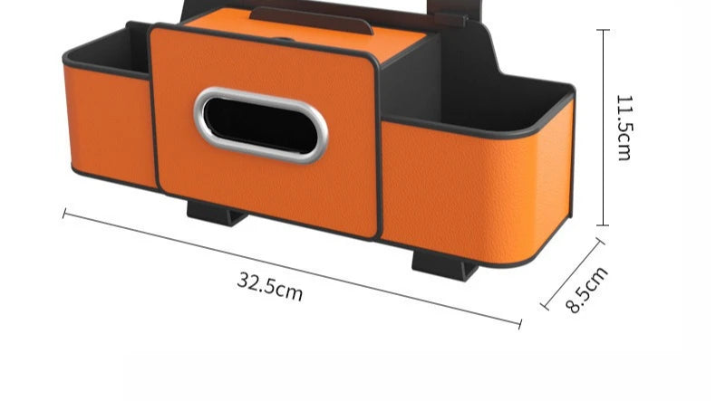 Multifunctional Car Organizer Rear Drainage Holder Storage Hanging Box In Car Bag For Stowing Tidy With Phone Tissue Cup Holder