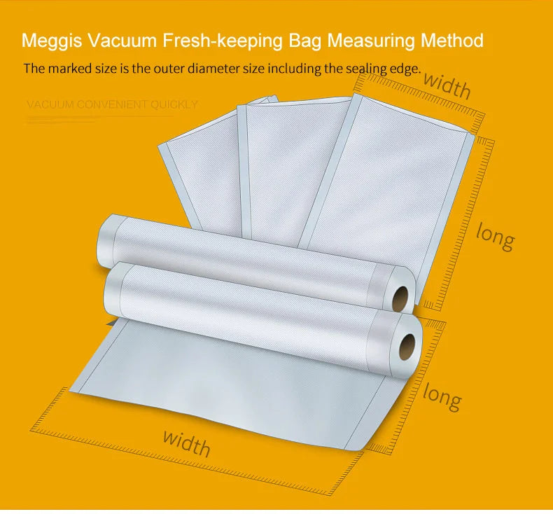 Food Vacuum Sealer Bags For Sous Vide Food Saver Kitchen Storage Bag BPA-Free Vacuum Packaging Bags Kitchen Tool 20cm*500cm Roll