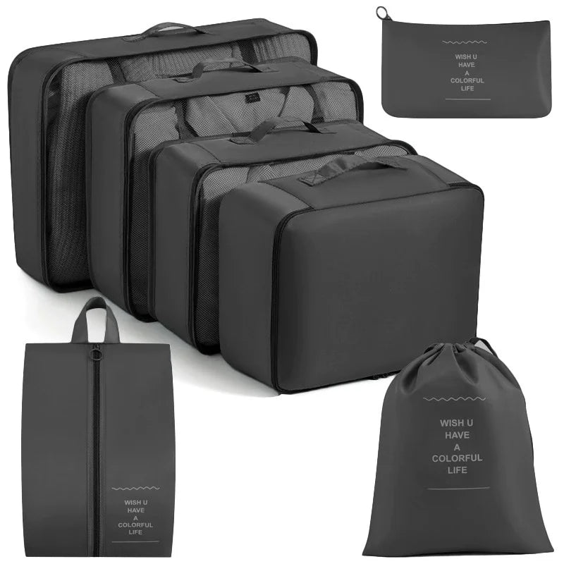 7 PCS Travel Storage Bags Set Suitcase Organizer Luggage Packing Set Cube Bag Portable Waterproof Travel Clothes Shoe Tidy Pouch