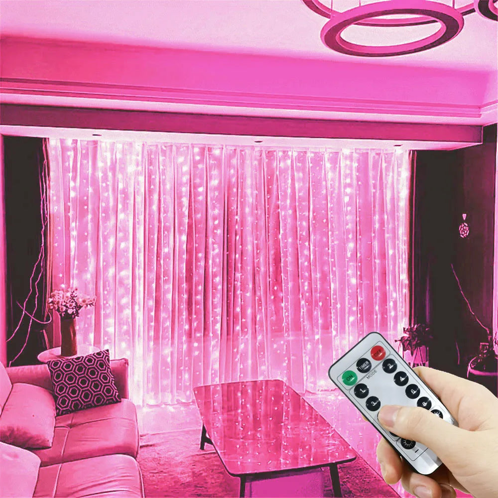 USB String Lights Holiday Wedding Light Garland Lights for Bedroom Remote Control Curtain LED Christmas Decor 100/200/300/600LED