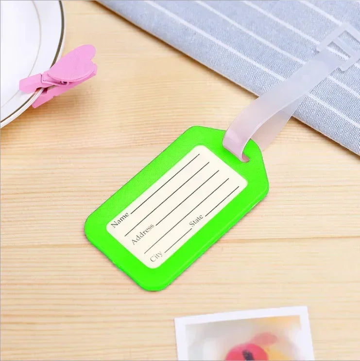 Plastic Luggage Tags, Suitcase Label, Travel Accessories, Luggage Bag Tag, Name Address ID Label, Baggage Holder, 5Pcs